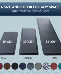 Sky Solutions Anti Fatigue Floor Mat - 3/4" Thick Cushioned Kitchen Rug, Standing Desk Mat - Comfort at Home, Office, Garage - Non Slip, Durable and Stain Resistant (20" x 39", Black) 20" x 39" 27 81v6S4DDQkL