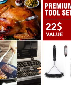 Kingkong Gas Grill Cover 7553 | 7107 Cover for Weber Genesis E and S Series Gas Grills Includes Grill Brush, Tongs and Thermometer 30 81v6d62OJsL