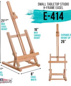 U.S. Art Supply 21-Piece Artist Painting Set with Wooden H-Frame Studio Easel, 12 Vivid Acrylic Paint Colors, 3 Canvas Panels, 4 Brushes, Wood Palette - Fun Kids, School, Students Adults Starter Kit 10 81v6deFd1zL