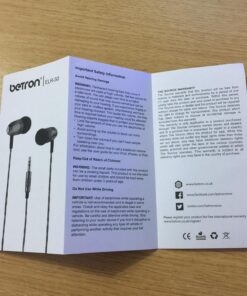 Betron ELR50 in Ear Headphones Earphones Wired with Noise Isolating Earbuds Tangle Free Cord Lightweight Carry Case Soft Ear Buds 3.5mm Plug (Black) Black 52 81v7hMK7H L