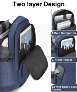 Mancro Laptop Backpack, 15.6 inch Business Backpack Water Resistant Laptops Backpack for Men Women Travel Backpack with USB Charging Port(Blue, 15.6 inch) Blue 42 81v8p2c0yL