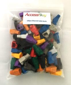 Accessbuy 100 Pack RJ45 CAT6 CAT6E CAT5 CAT5E Ethernet Network Cable Strain Relief Boots Cable Connector Plug Cover Mixed Color for Laptop 26 81vA6x93C7L