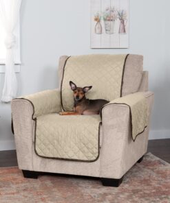 Furhaven Water-Resistant & Reversible Chair Cover Protector for Dogs, Cats, & Children - Two-Tone Pinsonic Quilted Living Room Furniture Cover - Espresso/Clay, Chair Reversible Two Tone Espresso & Clay 18 81vCAnvydvS 1