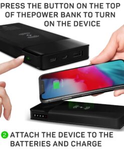 2021 updated - Qi wireless power bank fast charging - Lightning 15W Qi wireless portable charger - Premium iPhone, Android USB C power bank 10000 mah 40 81vCQFc5lbL