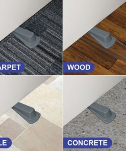MASTER MANUFACTURING Rubber Door Stop - Big Heavy Duty Bottom Wedge Rubber Door Stopper College Dorm Room Essentials,Grey (2 Packs),1.5 x 5 x 7.5 Grey (2 Packs) 1.5 x 5 x 7.5 11 81vDHhJbFdL
