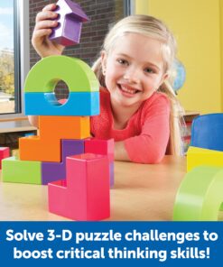 Alternative view of Learning Resources Mental Blox 360 Degree 3-D Building Game - 55 Pieces, Ages 5+ Educational Board Games, Mental Puzzles for Kids, Brain Teaser Games