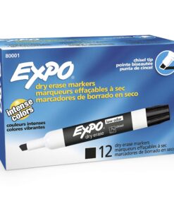 EXPO Low Odor Dry Erase Markers, Chisel Tip, Black, 12 Count 20 81vEH9j3pL