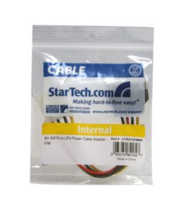 StarTech.com 6in SATA to LP4 Power Cable Adapter - F/M - Power adapter - SATA power (M) to 4 pin internal power (F) - 5.9 in - black - LP4SATAFM6IN 6 inch SATA to Molex LP4 Power 10 81vEU31FhOL