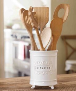 Alternative view of Mud Pie Circa Utensil Ceramic Holder, 6.5"x5" dia, Utensils