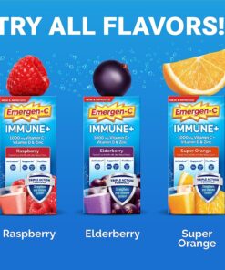 Emergen-C Immune+ Triple Action Immune Support Powder, BetaVia (R), 1000mg Vitamin C, B Vitamins, Vitamin D and Antioxidants, Super Orange – 30 Count 0.33 Ounce (Pack of 30) 26 81vGdtWRApL