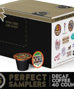 Perfect Samplers Single Serve & Decaf K Cups Variety Pack, Unflavored & Flavored Decaf Coffee Pods, Decaffeinated Coffee for Keurig K Cups Machines, Hot or Iced Coffee, 40 Count 20 81vHb U2KXL 2