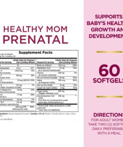 Nature's Bounty Prenatal Multivitamin, Dietary Supplement, Supports Baby's Healthy Growth and Development, 60 Softgels 60 Count (Pack of 1) 6 81vIGrxY80L
