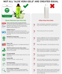 Seven Minerals Aloe Vera Gel - 99% Organic, Big 12 oz - NO XANTHAN, so it Absorbs Rapidly with No Sticky Residue - made from REAL JUICE, NOT POWDER 12 Ounce (Pack of 1) 11 81vMnwrJnrL