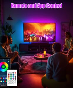 maylit ICRGB TV LED Backlight, 18ft Bluetooth LED Lights for TV 75-85in, USB Powered TV Lights Kit with Remote and App Control, Music Sync Color Change with TV Sound, Bias Lighting for HDTV Room Decor ICRGB (Bluetooth Control) 16.4FT for 75''-85'' TV 18 81vN1I QujL