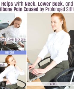 Aeris Large Seat Cushion for Office Chairs - Memory Foam Chair Cushion for Sciatica Pain for Sitting Long Hours & Driving-Perfect for Car &Truck Seats, Wheelchairs, Tailbone Pain- Washable Cover Black 31 81vOg9i20L