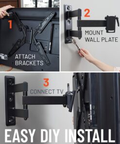 ECHOGEAR SleekStud Swivel Full Motion TV Wall Mount Bracket for 26-58 Inch TVs – Extend and Tilt Your TV - Easy Single Stud Install 33 81vPRJyWBKL