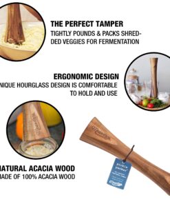 Masontops Pickle Packer - Acacia Wood Vegetable Fermentation Tamper - Cabbage Sauerkraut Pounder - Fermenting Food Tool 16 81vRNVw8rcL