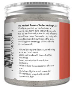 Pure Body Naturals Pure Bentonite Powder for DIY Detox Bath & Facial Mask, Pure Indian Healing Clay for Burns, Mastitis, Inflamed or Chapped Skin (8.0 oz) 30 81vS0nv46L
