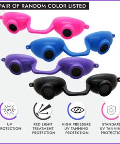 Alternative view of Super Sunnies Evo Flex Flexible UV Eye Protection, FDA Compliant Individual Tanning Bed Goggles, Random Color, 1 Count