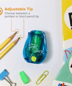 Bostitch Office Twist-n-Sharp Pencil Sharpener, for Kids & Colored Pencils, Assorted Colors (PS1-ADJ) 37 81vTDJwpKkL 1