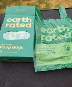 Earth Rated Dog Poop Bags with Handles, New Look, Easy Tie and Guaranteed Leakproof, Unscented, 120 Handle Bags 120-Count 32 81vTPZGjzQL