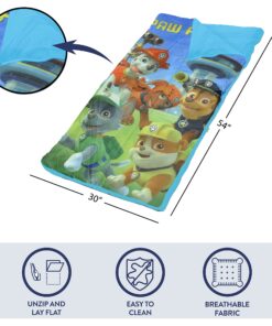 Idea Nuova 2 Piece Drawstring Sling Carry Bag with Sleeping Slumber Bag Paw Patrol Blue 30"x54" 9 81vU8UXWxfL