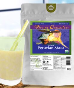 Divine Organics 2 Lb / 32 Ounce - Raw Peruvian Maca Powder - Certified Organic - Vegan, Antioxidant, Gluten Free - Mix in Coffee, Chocolate, Smoothies, Cereals - Yellow Peruvian Maca Root 16 81vUE8EJQEL