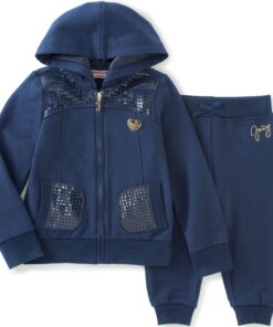 Two Piece Velour Juicy Couture Jog set Little Girls 6 Navy