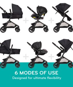 Alternative view of Evenflo Pivot Modular Travel System with LiteMax Infant Car Seat with Anti-Rebound Bar (Casual Gray) Casual Grey Stroller