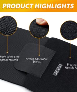 Alternative view of Ohuhu Waist Trimmer, Adjustable Ab Trainer Belt Back Support Sweat Band Waist Trainer Fits Up to 40/44 Inches for Men & Women Medium