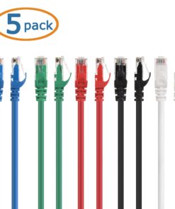 Cable Matters 10Gbps 5-Color Combo Snagless Short Cat 6 Ethernet Cable 1 ft (Cat 6 Cable, Cat6 Cable, Internet Cable, Network Cable) 1 Foot 16 81vcVQO0XAL 1