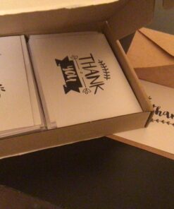 Amazon Basics Thank You Cards and Envelopes, 48 Count, Black and White 19 81vdteTH0VL