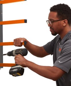 Bora Wood Organizer and Lumber Storage Metal Rack with 6-Level Wall Mount – Indoor and Outdoor Use, In Orange | PBR-001 47 81veDKdEKHL