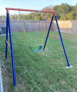 Jungle Gym Kingdom Swing for Outdoor Swing Set - Pack of 1 Swing Seat Replacement Kit with Heavy Duty Chains - Backyard Swingset Playground Accessories for Kids (Green) Green, 1 Pack Standard 34 81vgHsrCIAL