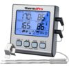 ThermoPro TP-17 Dual Probe Digital Cooking Meat Thermometer Large LCD Backlight Food Grill Thermometer with Timer Mode for Smoker Kitchen Oven BBQ, Silver 2 Probes 19 81vguXyMCmL