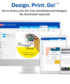 Avery Printable Blank Rectangle Labels, 2" x 3", Glossy Crystal Clear, 80 Customizable Labels (22822) 80 Labels Glossy Clear 25 81vhRAmpGhL