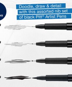 Alternative view of Faber-Castell Pitt Artist Pens Essential Set - 4 Black Markers, Variety of Nibs Essential Art (Black)