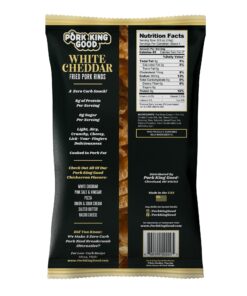 Pork King Good Pork Rinds (Chicharrones) (Variety 4 Pack: White Cheddar/Onion & Sour Cream) Variety Pack: White Cheddar / Onion & Sour Cream 1.75 Ounce (Pack of 4) 10 81vj96yXLNL