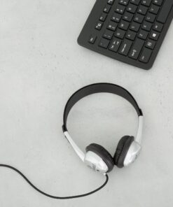 Egghead Stereo School Headphone with Leatherette Ear Cushion, Black, EGG-IAG-1008-SO Single Pack 11 81vjQN FuFL