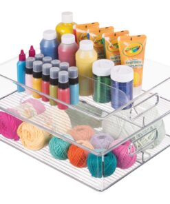 iDesign Recycled Plastic Resipreme Divided Fridge and Freezer, 12” x 4” x 14.5”, Clear 1 Pack 24 81vk1Q1IG8L