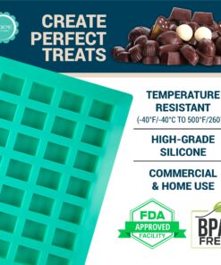 O'Crème Rectangle Caramel Candy Silicone Molds - Commercial and Non-Commercial Use - Square Molds for Chocolate Truffles, Ganache, Jelly, Candy, Pralines and Caramels 14 81vk44SIEjL