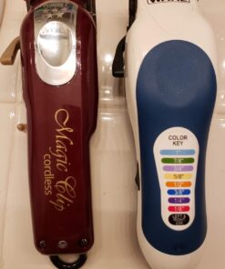Wahl Professional 5 Star Cordless Magic Clip Hair Clipper with 100+ Minute Run Time for Professional Barbers and Stylists Red 15 Piece Set 41 81vkGGxmexL