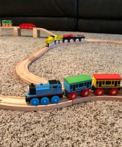 Wooden Train Track 52 Piece Set - 18 Feet Of Track Expansion And 5 Distinct Pieces - 100% Compatible with All Major Brands Including Thomas Wooden Railway System - by Right Track Toys, T 50 81vmJqXV L