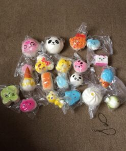 Huastyle 20pcs Squishies Toys Random Jumbo Medium Mini Slow Rising Kawaii Squishy Cake/Panda/Bread/Buns Phone Straps for Kids Stocking Stuffers Treasure Box Prizes Classroom 51 81vmzvzWhXL