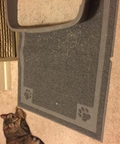 JUMBO SIZE Size Cat Litter Trapper by iPrimio - EZ Clean (Black) - 32 inches by 30 inches Exclusive Water Proof Layer and Puppy Pad Option. Patent Pending. (Sticker Label Peels Off) 32x30 - Black 46 81vnbqMODPL