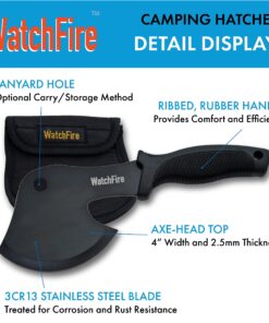 WatchFire 10” Black Camping/Survival Axe-Head Hatchet with Nylon Sheath (210921) 8 81vp4MijcZL