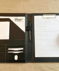 Skycase Padfolio Portfolio Case,Leather Portfolio Folder,Resume/Conference/Legal Document Executive Organizer with Letter/A4 Size Clipboard,Business Card Holder,Padfolio Portfolio for Women/Men,Black Black 41 81vq5F55JkL