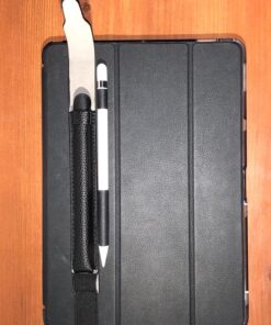 Fintie Pencil Holder with USB Adapter Pocket for Apple Pencil (USB-C) & Apple Pencil (1st / 2nd Generation), Premium Elastic Vegan Leather Sleeve Pouch Compatible with iPad Case, Black 78 81vqPG7zN8L