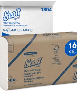 Scott® Multifold Paper Towels (01804), with Absorbency Pockets™, 9.2" x 9.4" sheets, White, (250 Sheets/Pack, 16 Packs/Case, 4,000 Sheets/Case) 19 81vqjgUYML