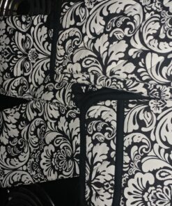 DII Cotton Dish Towel Set Damask Print, 18x28, Black, 2 Count 18x28" 29 81vqmAEOnTL